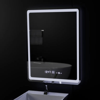 Obdĺžnikové LED zrkadlo 60x80cm Motionglow Sensor Marcellow Wizz Systém rozmrazujúcej hodiny a smiešne teplomer
