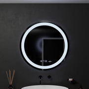 60 cm okrúhle LED zrkadlo Celeste Motionglow Marcello Smoteble Clock Defrition System