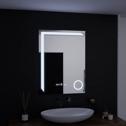 Zrkadlo LED obdĺžnikový 60x80cm Presnosť Motionglow Marcello System System Distivities a teplomer kaimimického skla