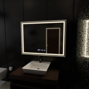Zrkadlo LED obdĺžnikový 120x80cm Verite Imperial Silver Motion Glow Marcello Clock Defrition System a Smierble Therometer