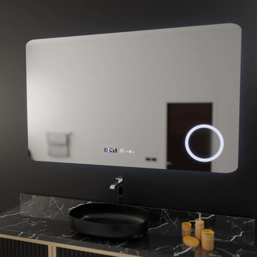 Zrkadlové obdĺžnikové obdĺžnikové 100x60cm Celeste Motionglow Marcello Demontačné hodiny rozmrazujúceho systémový terrometra