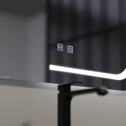 Zrkadlo LED obdĺžnikový 80x60cmtouch retrica systém odmrazuje