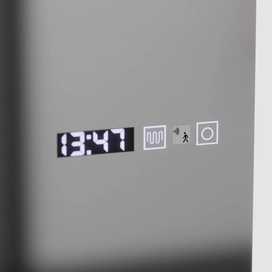 Zrkadlo LED obdĺžnikový 60x150cm Alessia Radar Radar Marcello Clock DeFRost & Smoteble Therometer