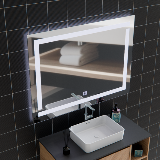 Giga LED zrkadlo, 80x60cm, Silver, Touch, 6000K light