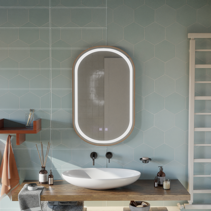 LED dotykové zrkadlo Import Systém 50x80 cm rámu Rose Gold