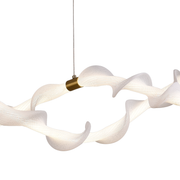 Závesný akrylový LED luster LT762/2GD, 80W, teplé/neutrálne/studené svetlo 3000/4000/6000K, biely, nastaviteľná výška