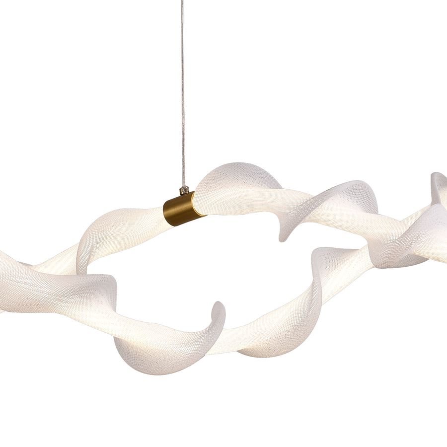 Závesný akrylový LED luster LT762/2GD, 80W, teplé/neutrálne/studené svetlo 3000/4000/6000K, biely, nastaviteľná výška