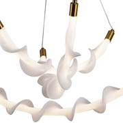 Závesný akrylový LED luster LT760/3GD, 48W, teplé/neutrálne/studené svetlo 3000/4000/6000K, biely, nastaviteľná výška, kov a akryl