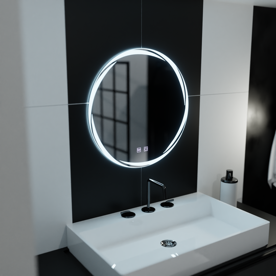 LED okrúhle zrkadlo 60 cm, Spirallus Touch, Demister System, Stmievateľné zrkadlá Korman E Predvolený názov Alessandro Design