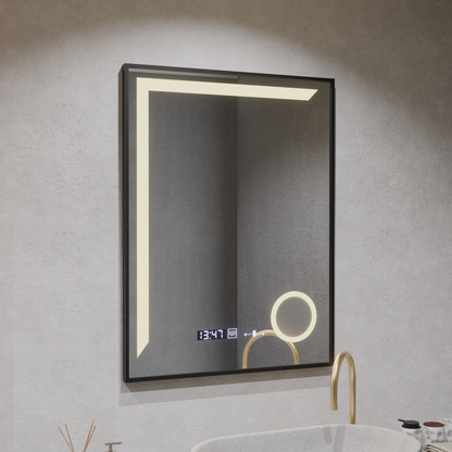 LED zrkadlové snímač Motionglow Francesca 80x60 cm studené svetlo/studené/neutrálne stlmiteľné systémy Zvyšovanie hodín Marcello Funghhi Zbierka