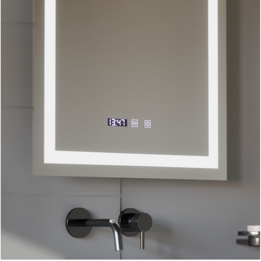 LED Touch Gustav Mirror Defrition Systém, hodiny a teplota 60x80 cm