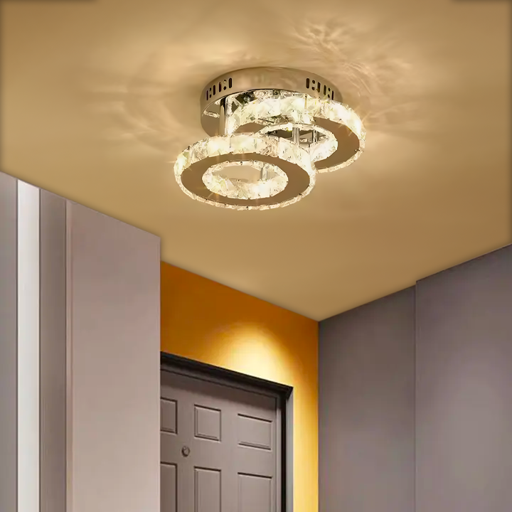 LED LED LED ROYALO RONDRA s kryštálmi, 2 svetelnými zdrojmi, 26W, lesklý chróm