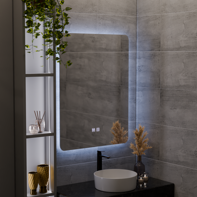 ARTEA dotykové obdĺžnikové LED zrkadlo, 60X80cm, Demister System, Stmievateľné, 6000K