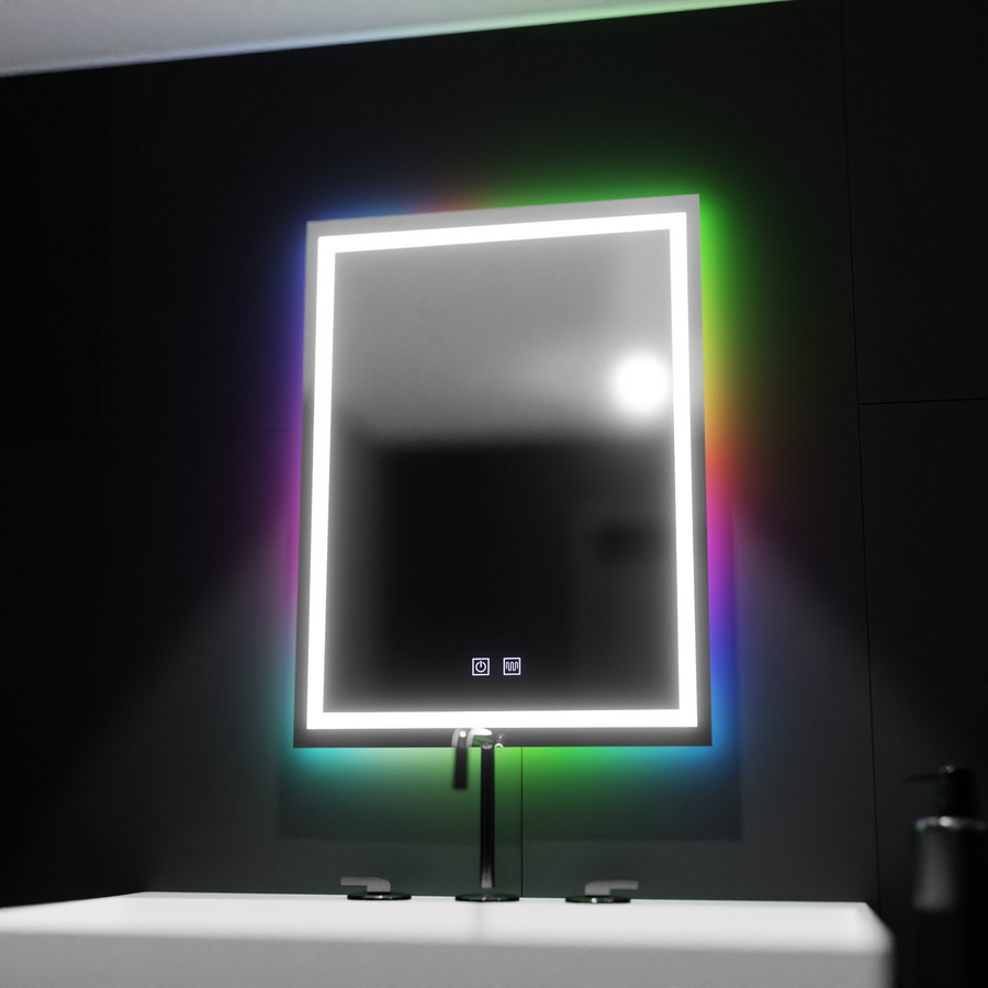 Zrkadlové LED obdĺžnikový 60 cm spektrum dotyk RGB Systém deaktivovania