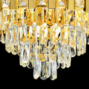 Candelabru Cristal BRAN Eleganza 8xE14, Diametru 49cm, Auriu Lucios, Inaltime Reglabila