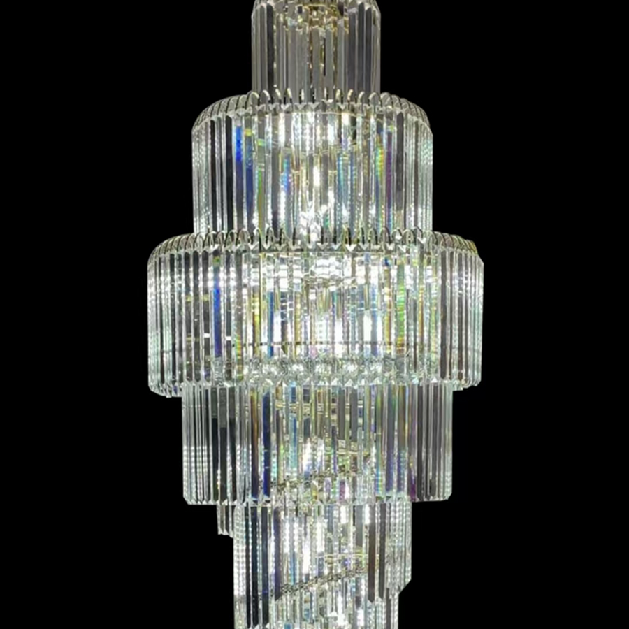 Krištáľový luster Windsor Altiora, priemer 60 cm, výška 1800 cm, lesklé zlato, nastaviteľná výška, elegantný dizajn