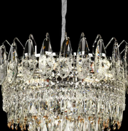 Lustrový krištáľový Windsor elegancia 6x E14, priemer 49 cm, lesklé zlato, nastaviteľná výška