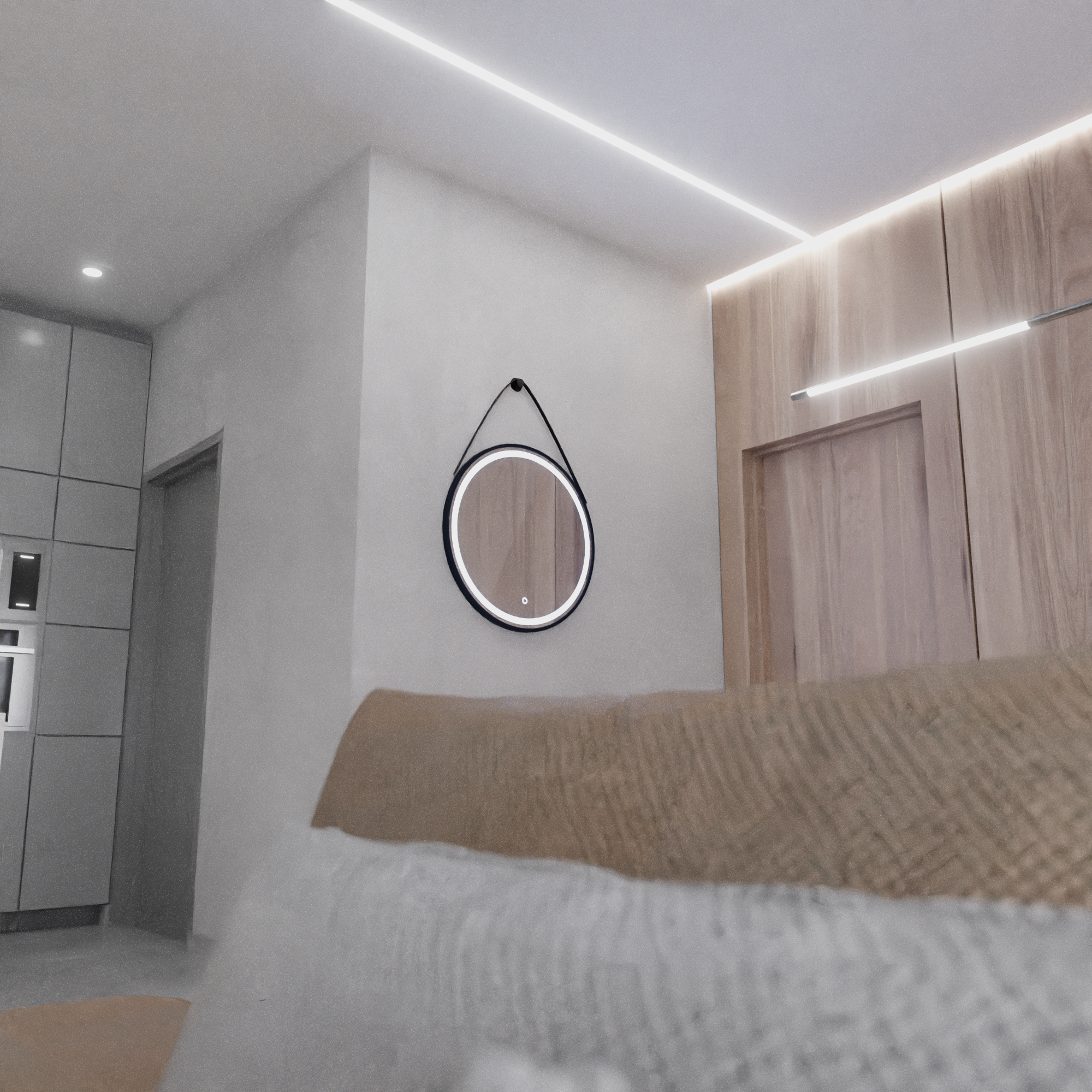 Zrkadlové LED kolo 60 cm základný dotyk