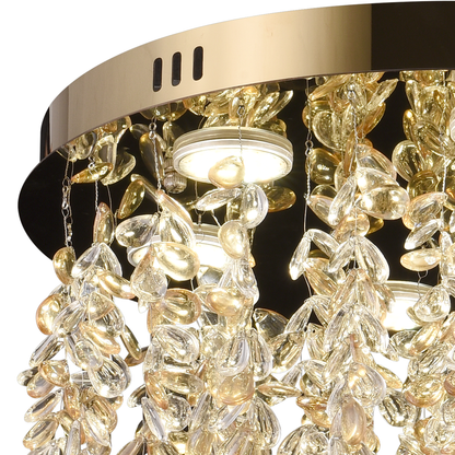 Krištáľový LED luster LLC213/400GD okrúhly, 22W, studené/teplé/neutrálne svetlo, krištáľ, zlatý