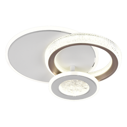 LED LED fraktalum rondo, 36W, 3 kruhy, studené/horúce/neutrálne svetlo, čierna