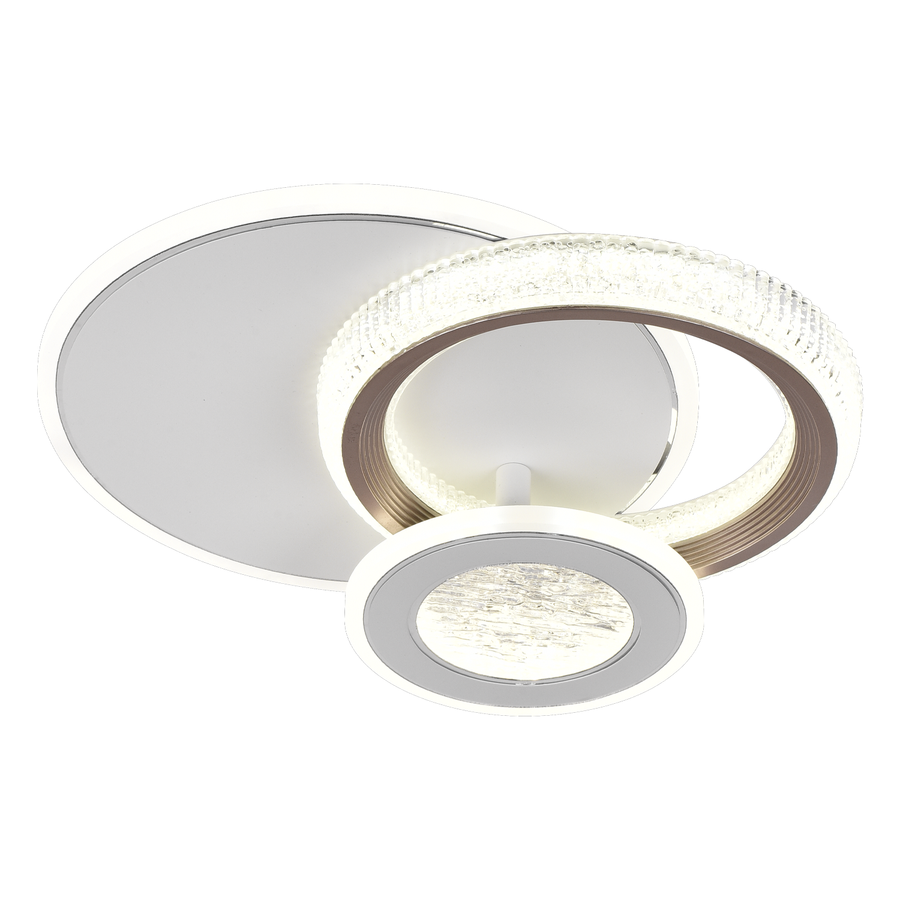 LED LED fraktalum rondo, 36W, 3 kruhy, studené/horúce/neutrálne svetlo, čierna
