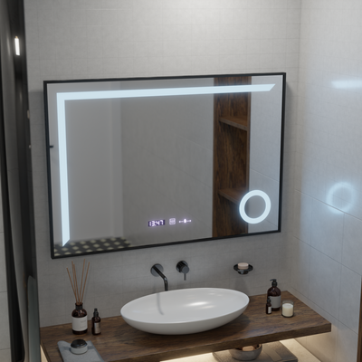 LED snímač snímača SOFIA SOFIA SOFIA S DIPROSTINGU DISTRATIONU FUNKCIA 110X65 CM Teplé/studené/neutrálne stmievacie svetlo, Rose Gold Brudhed rám, zbierka Marcello Funghi Collection