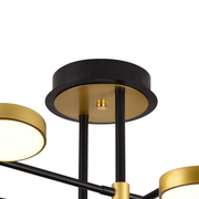 LED luster s diaľkovým ovládaním MARIA, 6 prvkov, 31W, teplé/studené/neutrálne svetlo 3000K/4000K/6000K, stmievateľné, zlatá a čierna, kov