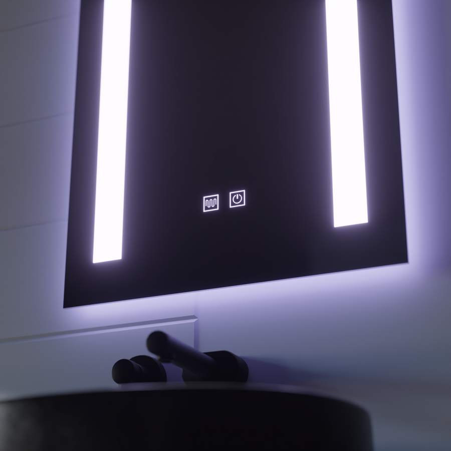 Obdĺžnikové LED zrkadlo, 50x70cm, C206S/50X70 Touch, Demister System, Stmievateľné