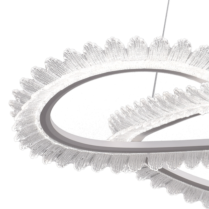 Lulus Led Prism Luminis, Crystal and Metal, 4 kruhy, smoiera, nastaviteľná výška, studené/teplé/neutrálne svetlo, luxusné osvetlenie