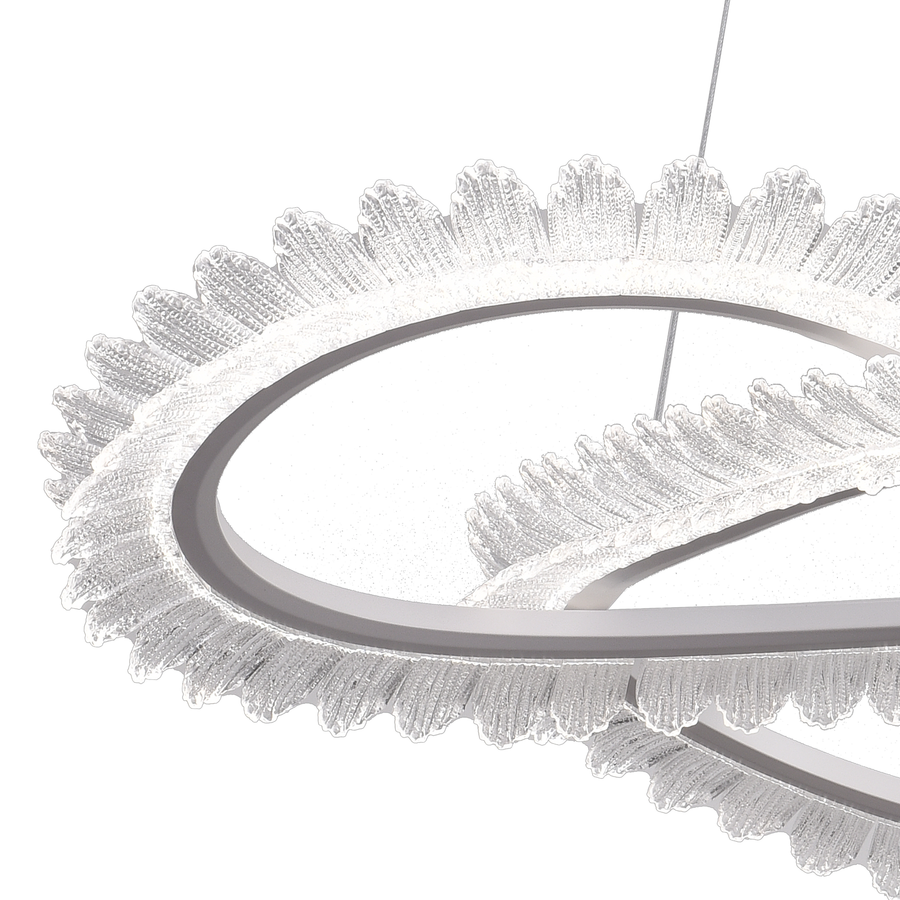 Lulus Led Prism Luminis, Crystal and Metal, 4 kruhy, smoiera, nastaviteľná výška, studené/teplé/neutrálne svetlo, luxusné osvetlenie