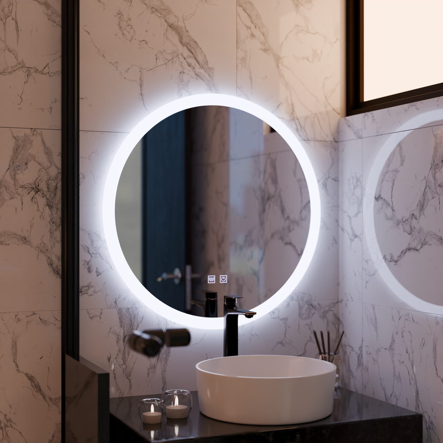 Round LED zrkadlo 70 cm noxia dotykový systém neznámy deaktivujúci