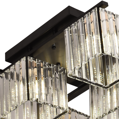 Klasický moderný gruzínsky luster, LC111/6BK, 6x E27, čierny, kov a sklo