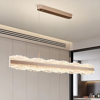 Závesný LED luster s diaľkovým ovládaním NIVALIS 56W, dĺžka 120cm, studené/teplé/neutrálne svetlo, stmievateľné, výškovo nastaviteľné, zlaté