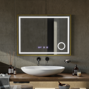 Zrkadlo LED Touch Rolf Rolf Systémy, hodiny a teplota 80x60 cm Golden Ramahed Cosmetics Lup