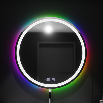 Zrkadlové LED kolo 60 cm spektrum dotyk RGB deaktivujúci systém