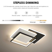 LED luster s diaľkovým ovládaním CHIARA 102W, 3 štvorce, studené/teplé/neutrálne svetlo, stmievateľné, čierny