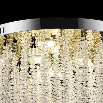 Krištáľový LED luster LLC215/400WH okrúhly, 22W, studené/teplé/neutrálne svetlo, krištáľ, zlatý