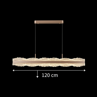 Závesný LED luster s diaľkovým ovládaním NIVALIS 55W, dĺžka 120cm, studené/teplé/neutrálne svetlo, stmievateľné, výškovo nastaviteľné, zlaté