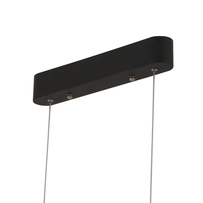 Závesný LED luster s diaľkovým ovládaním ISOTTA 105W, Studené/Teplé/Neutrálne svetlo 3000K/4000K/6000K, Stmievateľné, Nastaviteľná výška, Čierna a Strieborná, Kov a Krištáľ