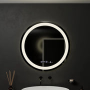 60 cm okrúhle LED zrkadlo Celeste Motionglow Marcello Smoteble Clock Defrition System