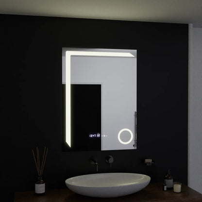 Zrkadlo LED obdĺžnikový 60x80cm Presnosť Motionglow Marcello System System Distivities a teplomer kaimimického skla