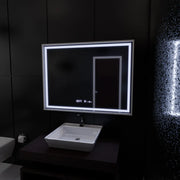 Zrkadlo LED obdĺžnikový 120x80cm Verite Imperial Silver Motion Glow Marcello Clock Defrition System a Smierble Therometer