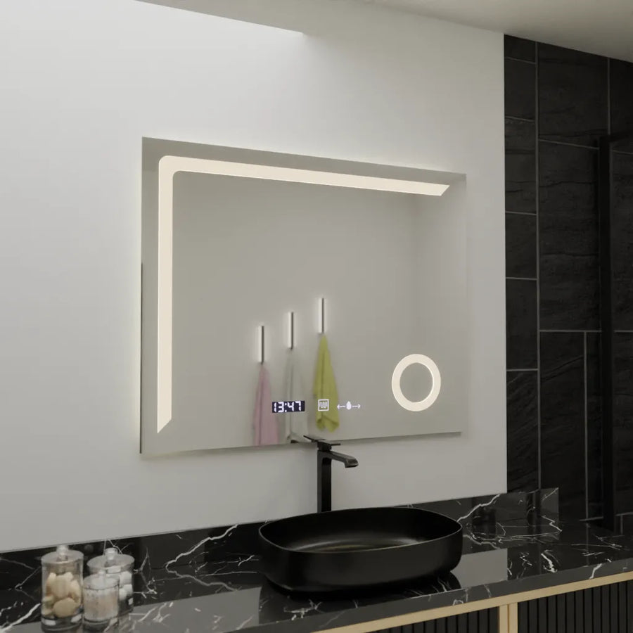 Zrkadlové obdĺžnikové obdĺžnikové 100x80cm presné pohybové močenie marcello demonting defrost a teplomer vlk kozmetika