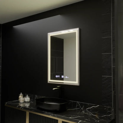 Zrkadlové obdĺžnikové 60x80cm Verite Imperial Silver Motion Glow Marcello Demonant Clock Defrition Systém