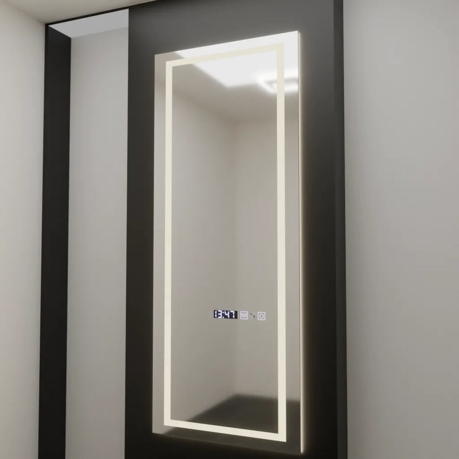 Zrkadlo LED obdĺžnikový 60x150cm Alessia Radar Radar Marcello Clock DeFRost & Smoteble Therometer