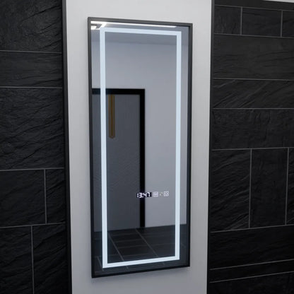 Zrkadlové LED RECTANGULA 60x150 cm Bianca Radar Radar Marcello Clock DeFROST & Smutable Therometer