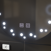 LED dotykové slonovinové zrkadlo odmrazuje systém 70x70cm