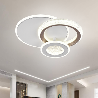LED LED fraktalum rondo, 36W, 3 kruhy, studené/horúce/neutrálne svetlo, čierna