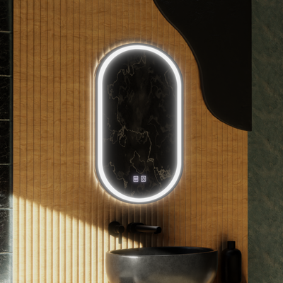 Oválne LED zrkadlo, 50x100cm, Velara Touch, Demister System, Stmievateľné