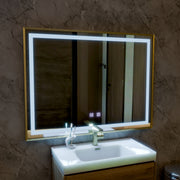 LED Touch Kariri Mirror, 80x60 cm, funkcia odmrazovania, rám s brúsenými ružami